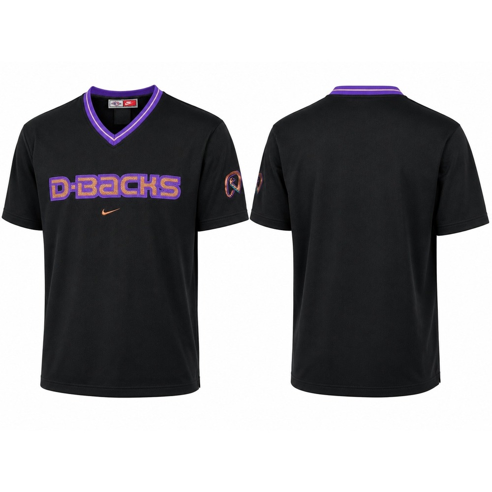 Vintage Nike Arizona Diamondbacks D-Backs MLB Jersey Shirt‎ Black Purple Mens L